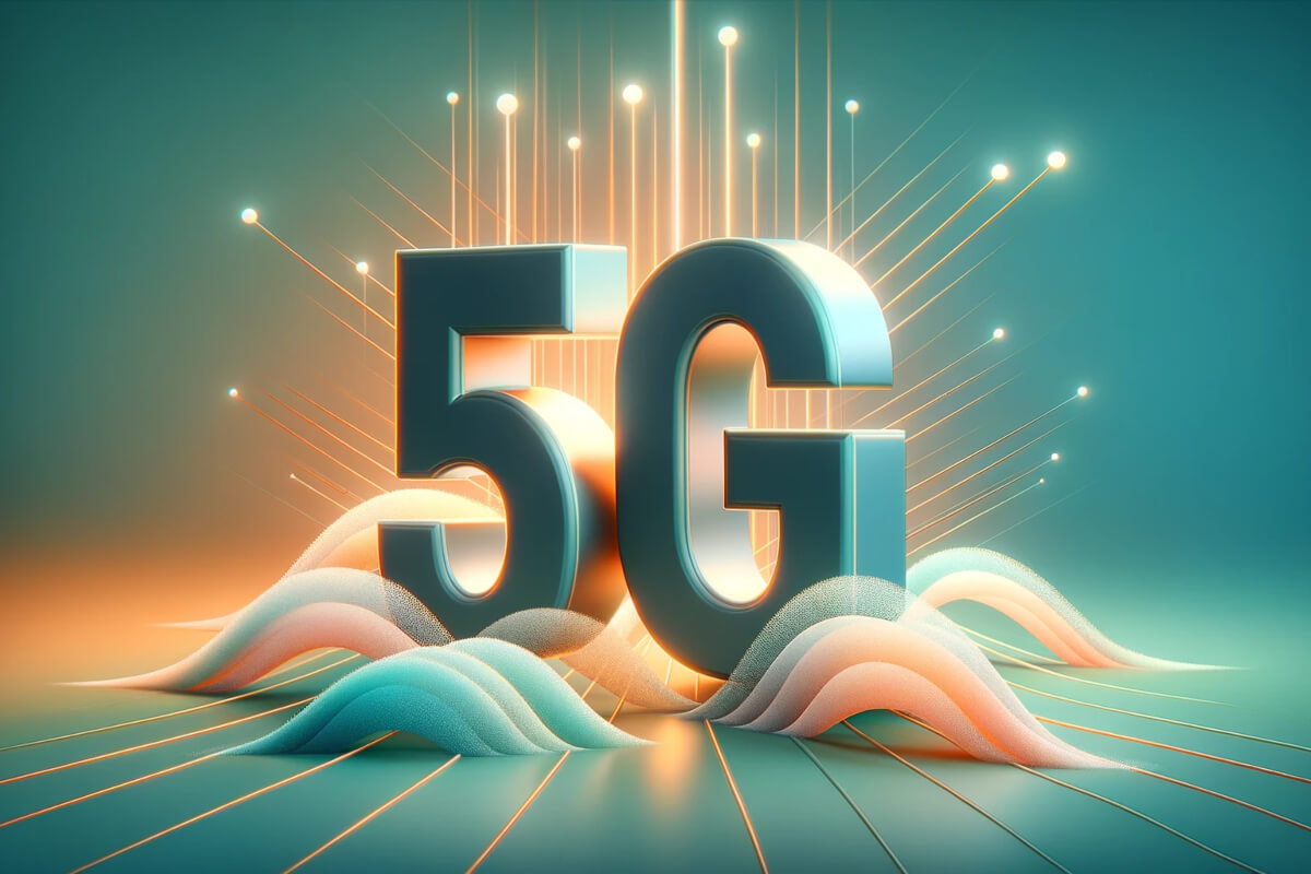 Logo 5G bicolore pour 3 forfaits mobile pas chers